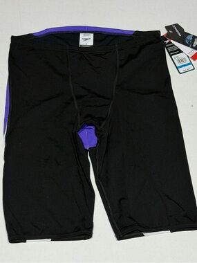Speedo Endurance black & Purple Swim Shorts NWT